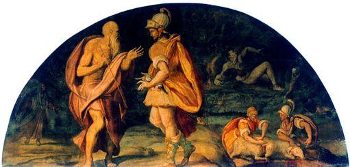 AlessandroAllori. OdysseusQues=onstheSeerTiresias, TheStoryofOdysseus(fresco),c.1580. PalazzoSalvia=,Florence.