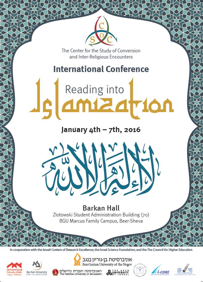 Reading into Islamization January 4th -7th, 2016 Conference