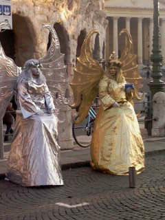2 Christmas Angels You normally find angels on top of the Christmas tree but in Verona we even have them in front of