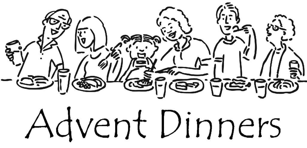 PLEASE JOIN US! The second Advent service and dinner is is Wednesday, December 12 in Fellowship Hall at e downtown church. The dinner will be served from 5:30-6:30 p.m. by e Stewardship Board prior to e 7:00 p.