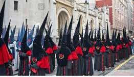 They have their own symbols, traditions and habits thus reflecting their religious and social background. The Brotherhood of the Holy Cross Salamanca, Spain.
