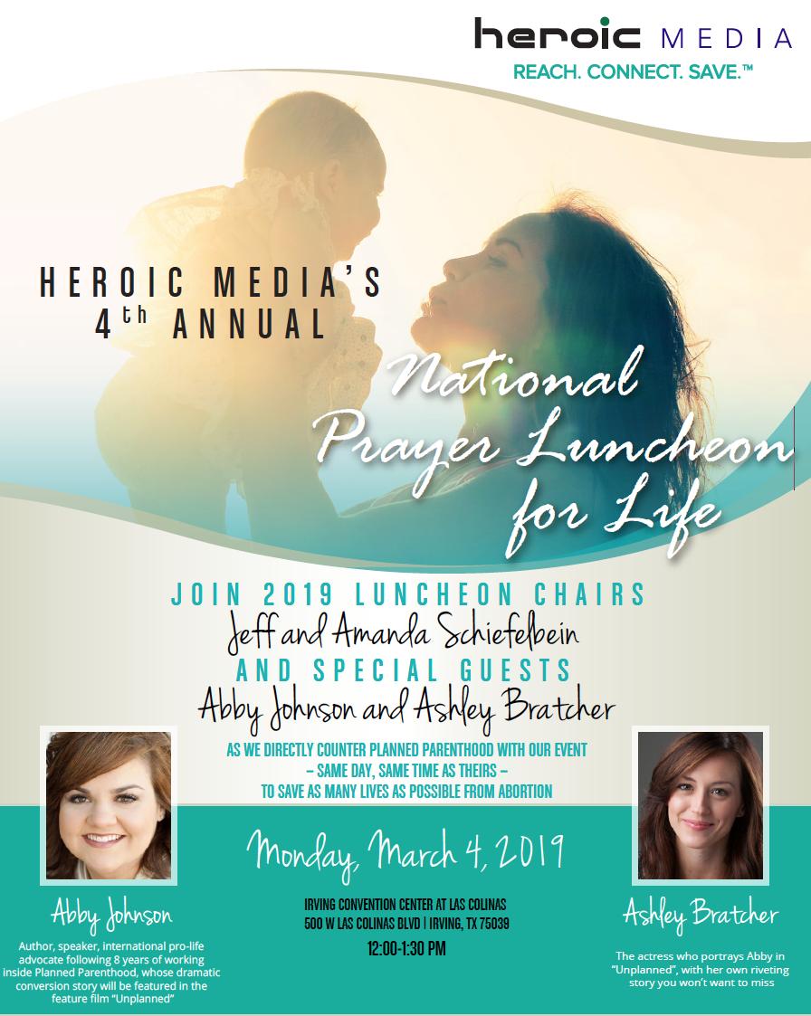 Heroic Media Pro-Life Luncheon The Heroic Media mission is to connect expectant mothers with resources to encourage them to keep their babies.