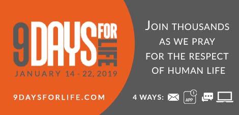 Download a free mobile app, or sign up to receive the novena through daily emails or text message. (A printable version is also available online.) Sign up at www.9daysforlife.com!