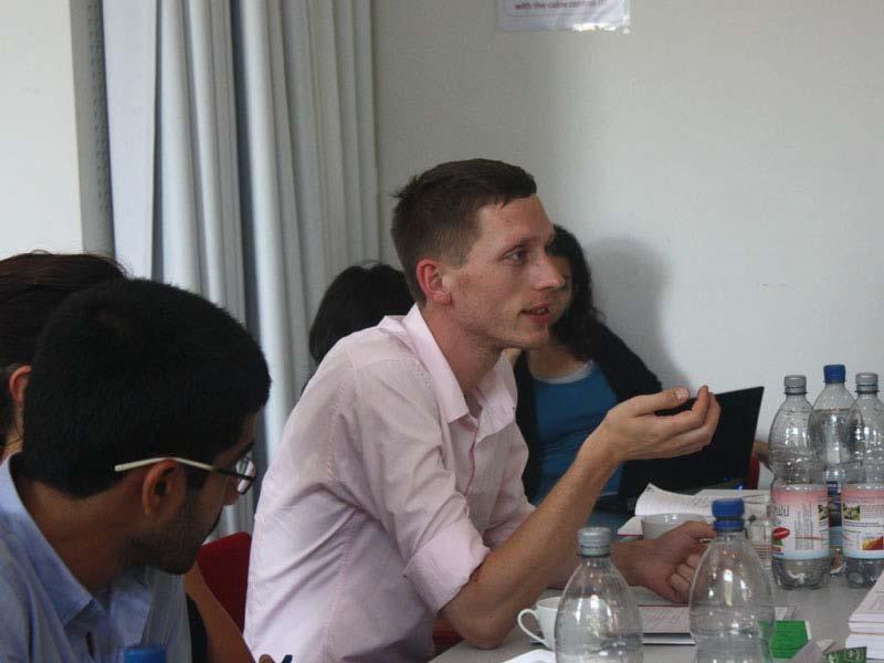 Participants debating