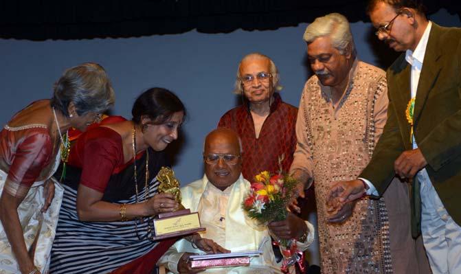 Veteran art critic Sri. S.N. Chandrashekar was honoured during Prof. U.S. Krishna Rao Centenary Celebrations included art columnists Dr. M.