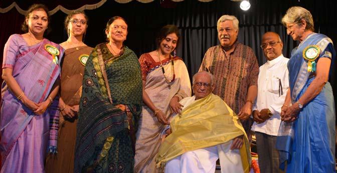 Sunil Kothari and Leela Venkataraman, and Dr D S Kamath, HOD of Department of Performing Arts of Bangalore University, artistes who enriched the stage in the
