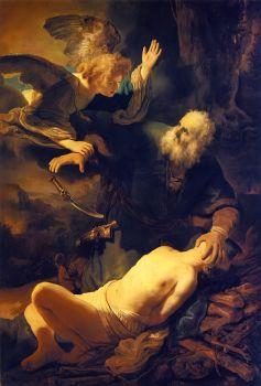 Rembrandt.!!The&Angel&Prevents&the&Sacrifice&of&Isaac&(oil!
