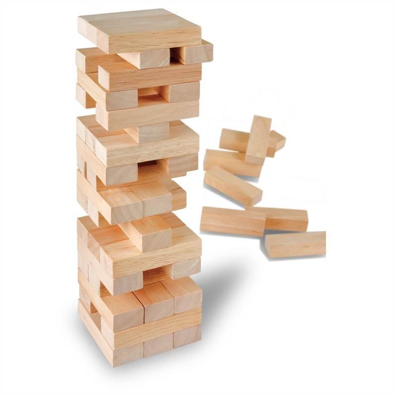 The block should like this: Have kids take turns taking one block out at a time, until the tower falls.