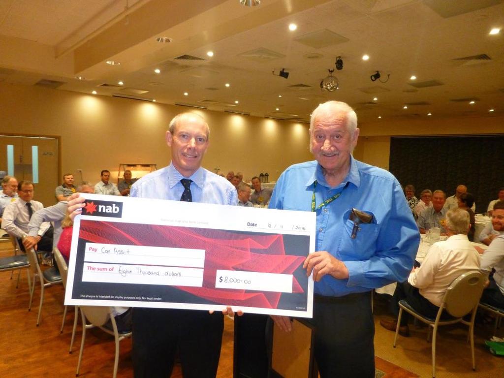 NSW Board of CanAssist his mother was a cancer survivor so was very pleased to see the local donation of $8,000 going to