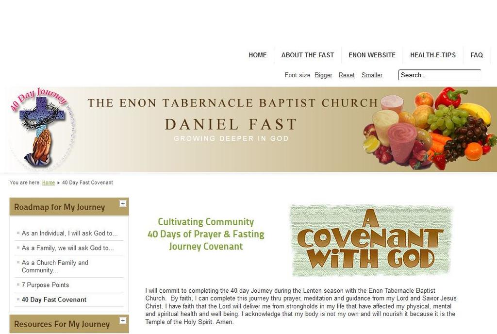Visit Us on Our Website Please come and visit us at http://www.enontab.org/40days. We are introducing a new website specifically designed to assist you on your journey.