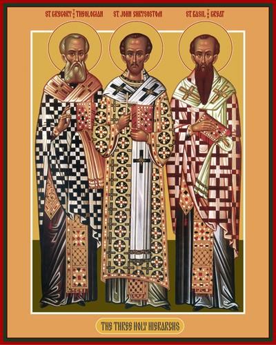 Synaxis of the Three Hierarchs: Basil the Great, Gregory the Theologian, and John Chrysostom January 30th This common feast of these three teachers was instituted a little before the year 1100,