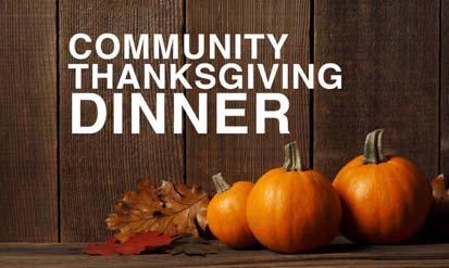 Thanksgiving Feast Sunday, November 18th The annual Thanksgiving Feast will be held on Sunday, November 18th after the 11 a.m. service. Join your church family as we give "thanks" for all we have.