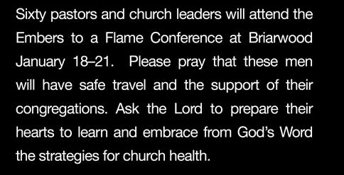 Ask the Lord to prepare their hearts to learn and embrace from God s Word the strategies for church health.
