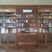 s, Information pamphlets and various parish forms are displayed for