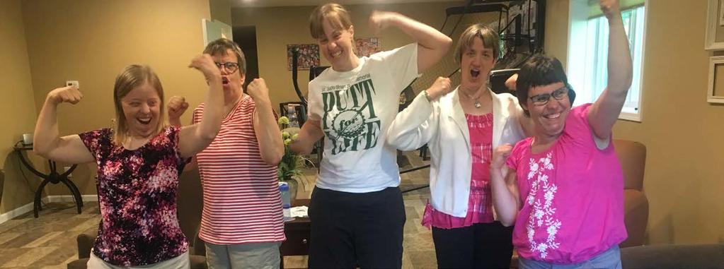 Friends from Hope House in Michigan, USA show off their newfound strength after studying Choose Courage from TOGETHER SAME CONTENT, NEW OPPORTUNITIES Guest Article by Rob Laman Trying something new