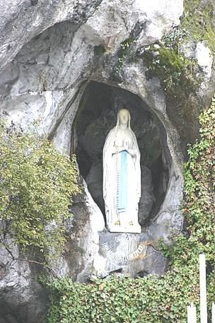 Between February 11 and July 26, 1858, Bernadette Soubirous, a 14-year-old peasant girl, experienced 18 apparitions of the Virgin Mary in the nearby Massabielle grotto.