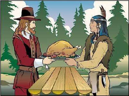 The First Thanksgiving In the fall of 1621, the fifty-three Pilgrims of the Plymouth Plantation and members of the Wampanoug Indian tribe came together to celebrate the colony s first successful