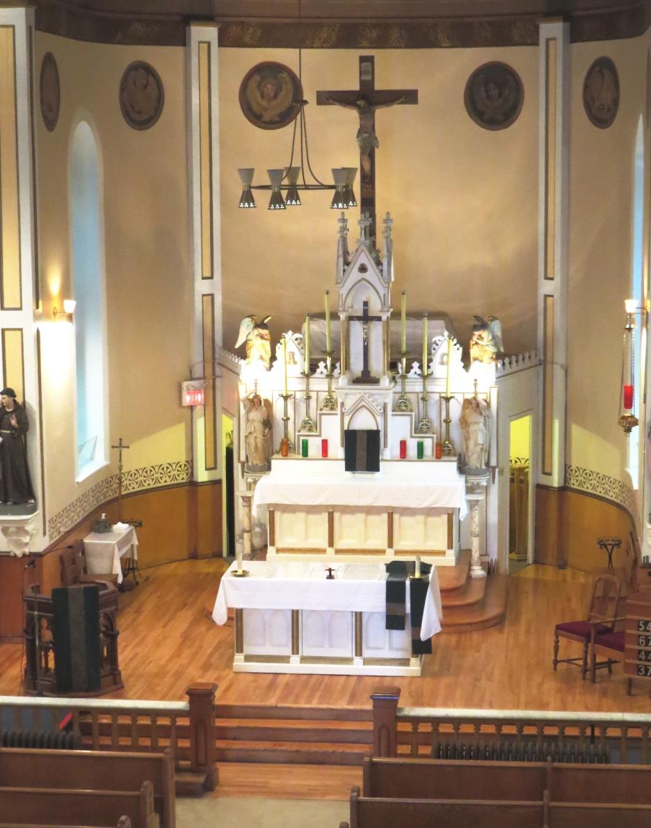 The altar and church sanctuary is the area where the Eucharistic sacrifice or