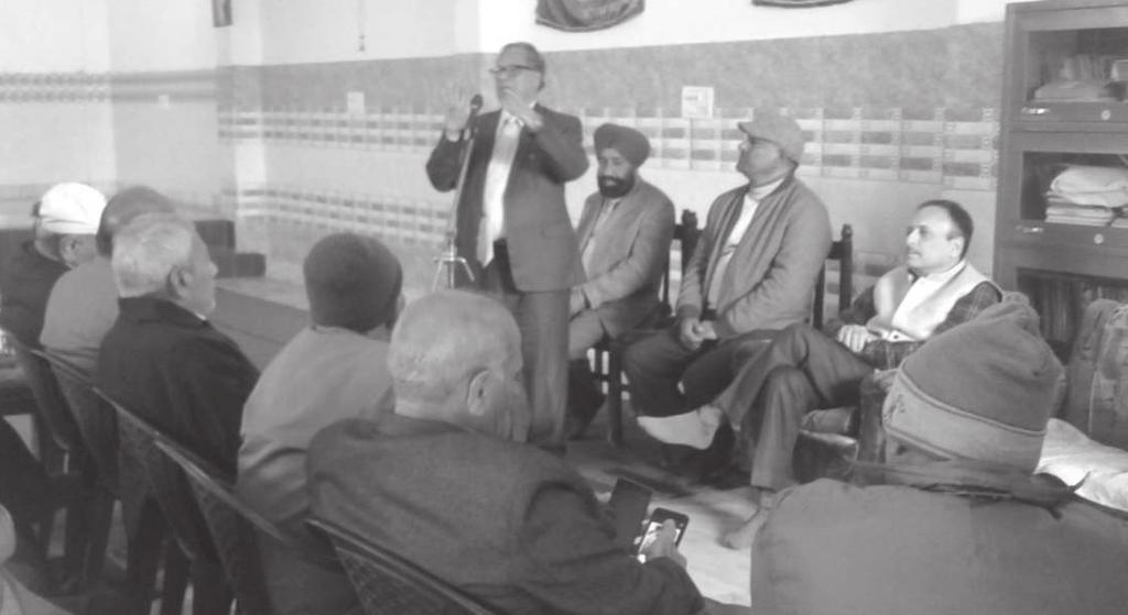 News from Units... AMBALA CITY Pensioners' Meet was organised by our Ambala City Unit on 29.12.2018 at Sai Baba Mandir, Railway Road, Ambala City at 11.00 a.m. About 40 members despite cool day, participated in the meeting.