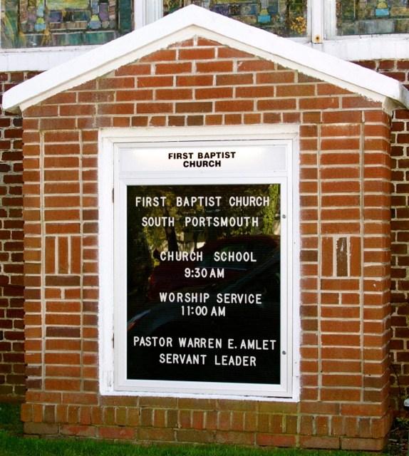 First Baptist Church South Portsmouth First Baptist Church Church School Praise & Worship Morning Worship Bible Study (Thursday) Adults and Children Mid-Week Prayer (Thursday) Women's Ministry The