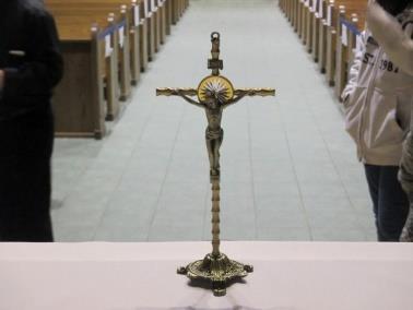 At the front of the church is the Sanctuary, containing the Altar, Crucifix, Ambo, Presider s Chair,