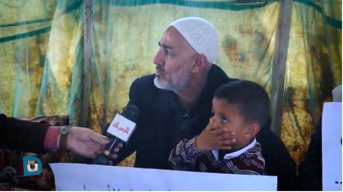 5 As'ad Abu Salah, uncle of Saadi Abu Salah, during a hunger strike held to protest the PA's decision to stop payments to prisoners, two of them his children and one a