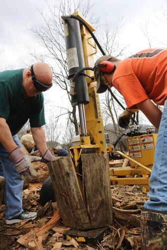 Reservation of North Carolina, to help split firewood