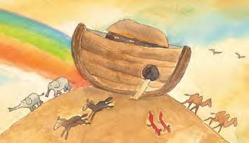 God told Noah to build a big boat, an ark that would float on the flood waters. God gave Noah careful measurements.