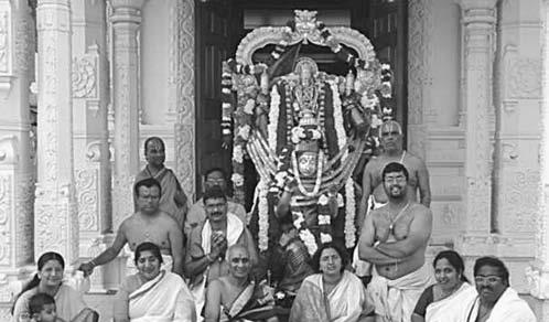 The first Brahmotsavam took place in 1998, at Shiva-Vishnu Temple Livermore, after the consecration of Dhwajasthambam.