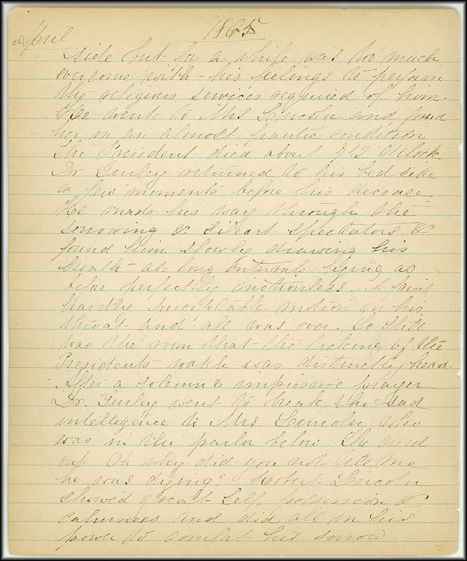 Mary Henry Diary entry for April 18, 1865, page