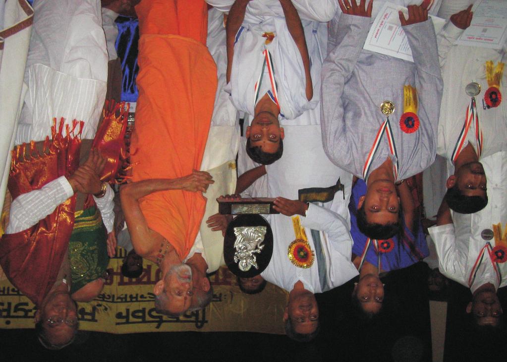 Winners with His Holiness Pejawaramathadhish Vishwesh Teertha Swamiji 6. Kaumudi Mahotsva (Inter Campus Sanskrit Drama Competition) 24-26 November, 2007.