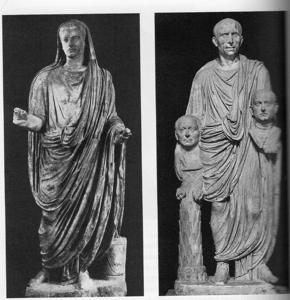 Figures 10 & 11: Statues of Men Wearing Voluminous Imperial Toga [Rome, Palazzo dei Conservatori],