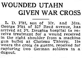 Wounded Utahn Given War Cross Salt Lake Telegram,