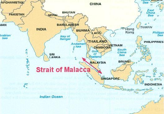 The Strait of Malacca was the principal passage into the South