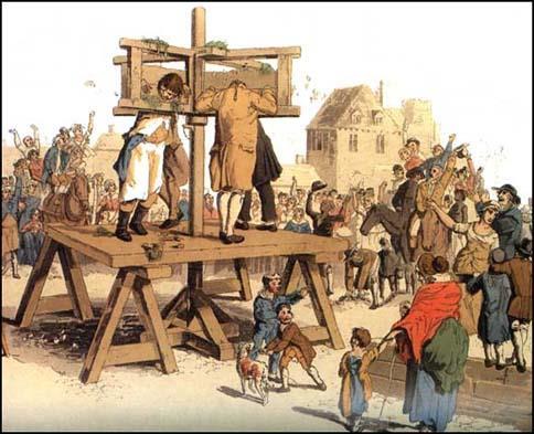 Punishments: pillories The Pillories (arms and head) was a type of punishment for crimes not thought to be severe.