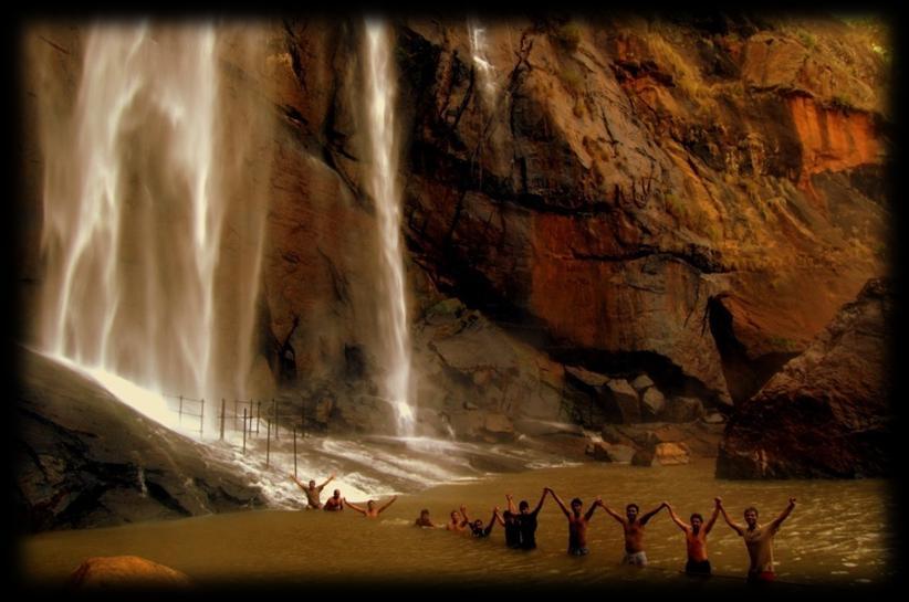 The Akashganga Waterfall The spiritual waterfall is believed to be falling directly from heaven. It is approx. 3 kms away from the main temple.