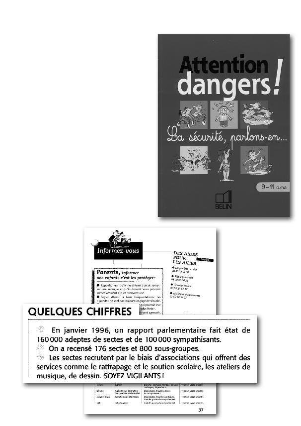 Civic Education Book: Beware of Dangers! Security, let s talk about it Level 9-11 yr-old students - Belin. A section mentions a few figures borrowed from the Parliamentary report.