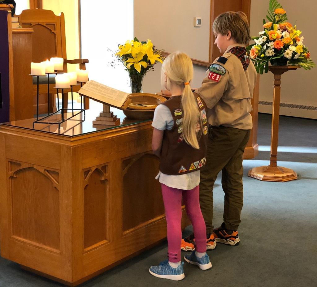 Scout Sunday Observed at UPC Originally planned to be observed on Sunday, February 11, bad weather and ice caused the cancellation of that service.