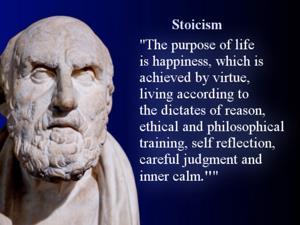 Stoics withheld desires to bring their lives under control, self control and not dependency on