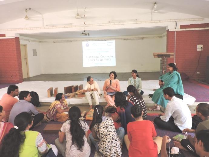 Charkha Spinning Certificate Course: Inauguration of Charkha spinning Certificate Course was held on 11