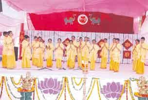Mandirs, inaugurated three newly-built Sri Sathya Sai service and spiritual centres and inaugurated one rural community centre in Korawada village.