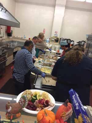 Homeless, poor, needy, even lonely during this holiday season all who came were served graciously with a hot plate of sliced turkey meat, mashed potato with gravy, green vegetables, cranberry sauce,