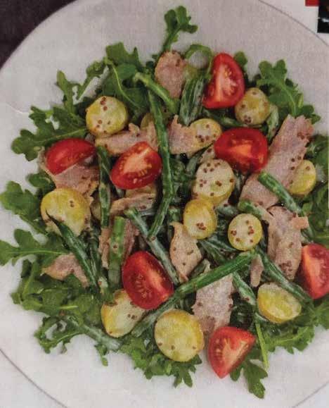 I have a feeling that tuna can be substituted with shredded chicken or other proteins. The combination of the ingredients is a good recipe to create your own version of healthy salad.