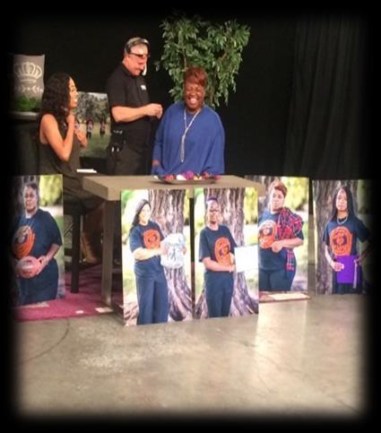 Rosilyn Temple from KC Mothers in Charge Ministry had a much needed heartfelt giggle with the TBN KC staff before taping a Joy in Our Town segment discussing her ministry that represents mothers of