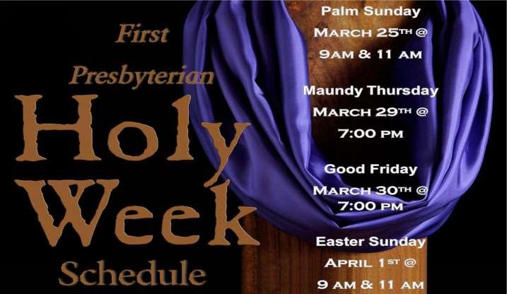 6 www.firstpresgf.org First Presbyterian Church March 2018 Good Friday This year for Good Friday, we will witness a modern day drama titled This Present Darkness.