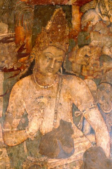 Cave 1, of the late 5th century, was directly patronised by King Harisena. It has some of the magnificent paintings to be seen at Ajanta.
