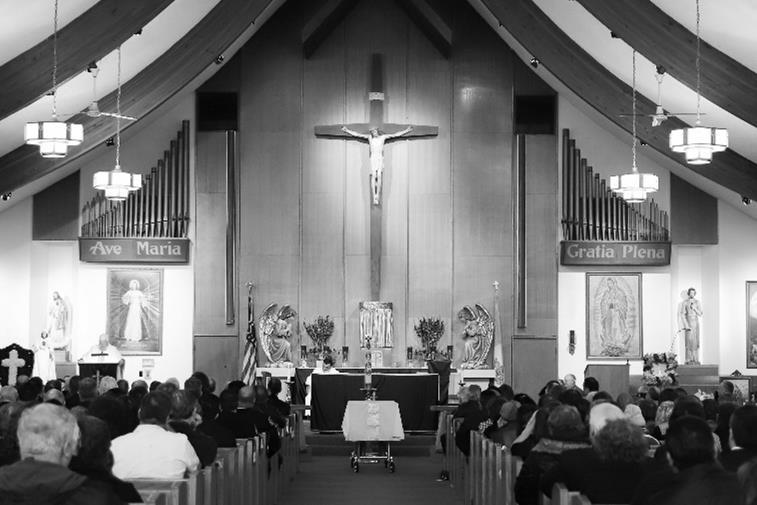 A standard Catholic funeral, according to the Order of Christian Funerals, includes three separate ceremonies: the vigil service, the funeral liturgy, and the Rite of Committal.