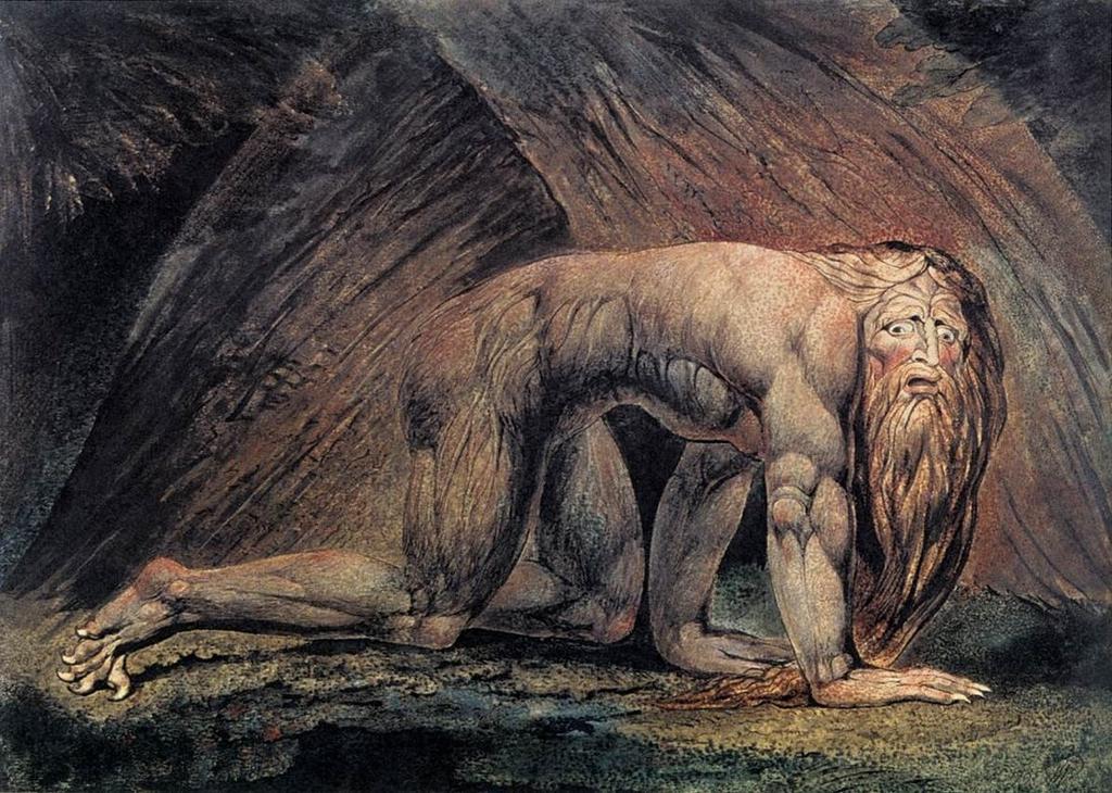 Madness - Daniel 4 The picture above is from the poet and engraver William Blake. It shows Nebuchadnezzar in his period of madness.