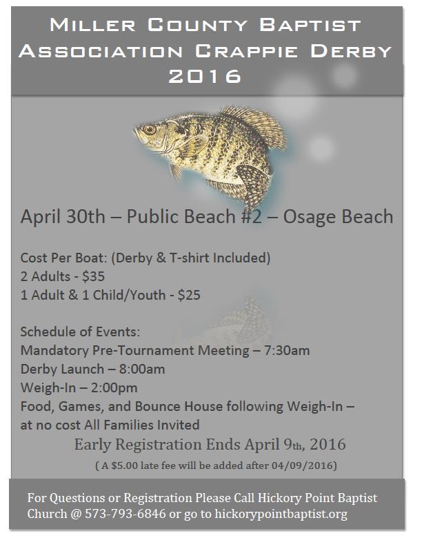 There are many opportunities, for those who do not fish, to participate in the Crappie Derby.