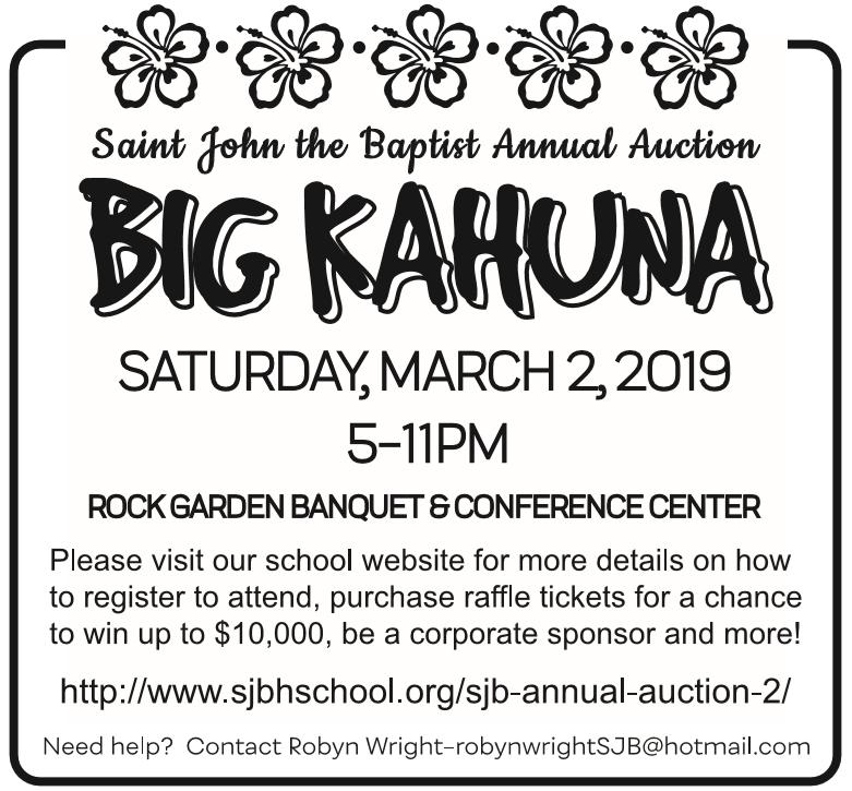 Preschool is filling up very fast, so please register your 3 or 4 year-old soon. Annual Each year, our school hosts an auction night. This is our biggest and most important fundraiser.